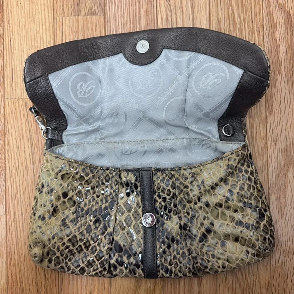 Brighton Embossed‎ Leather Wristlet Evening Bag